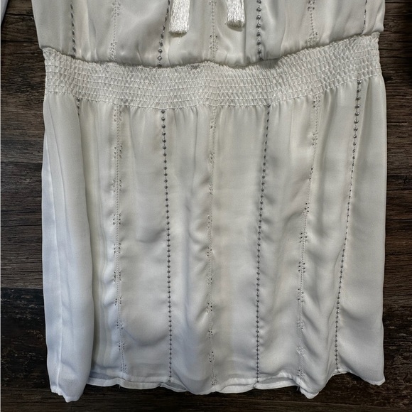 White House Black Market Cream White Off-the-Shoulder Bishop Sleeve Sundress - Picture 15 of 16